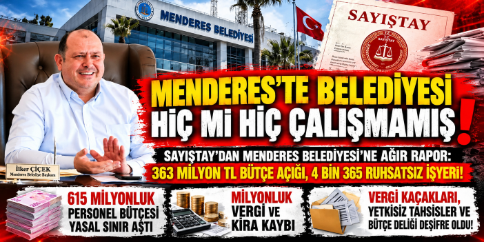 Menderes’te 363 Milyon TL Bütçe Açığı, 4 Bin 365 Ruhsatsız İşyeri!