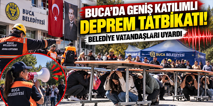 Buca'da geniş katılımlı deprem tatbikatı! Belediye vatandaşları uyardı