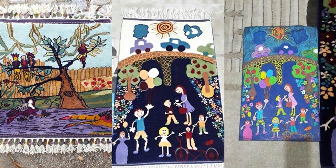 Çocuklar çizdi, büyükler dokudu