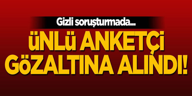 Ünlü araştırma şirketi sahibi gizli soruşturmada gözaltına alındı