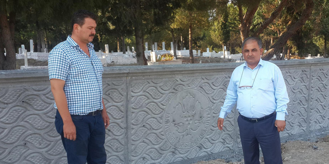 Gölmarmara Mezarlığına Güvenlik Duvarı