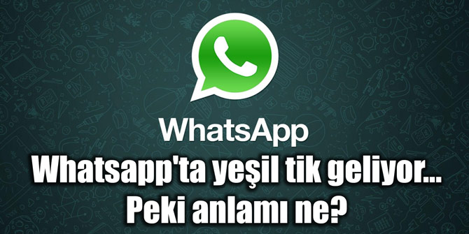 Whatsapp'ta yeşil tik geliyor... Peki anlamı ne?