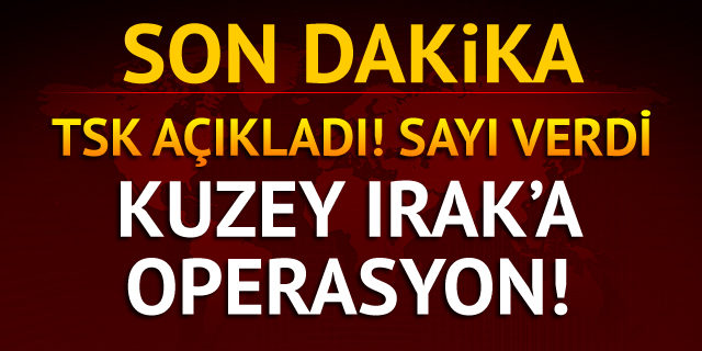 TSK'dan Kuzey Irak'a operasyon!