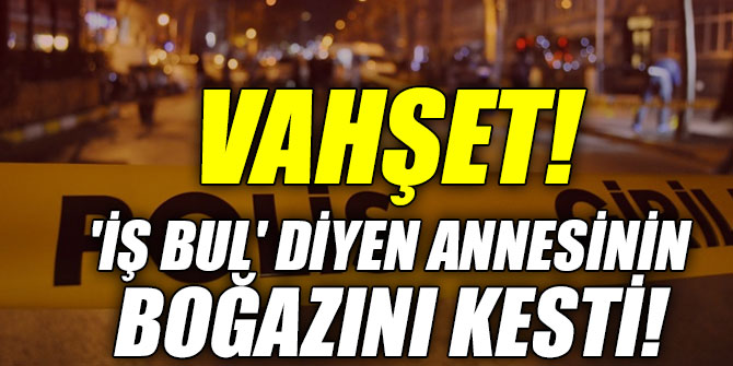 'İş bul' diyen annesinin boğazını kesti