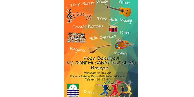 FOÇA BELEDİYESİ SANAT KURSLARI KAYITLARI BAŞLADI