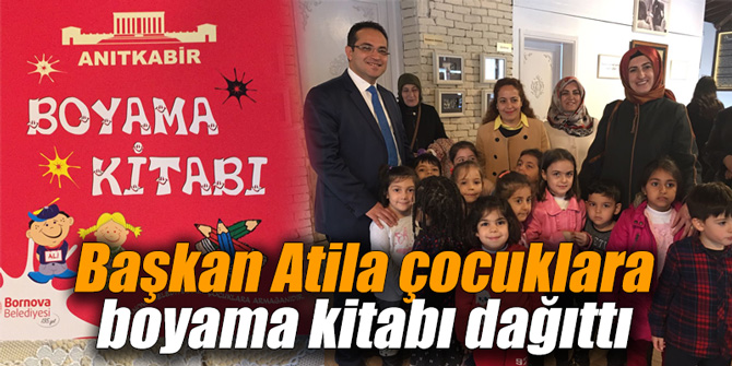 Başkan Atila çocuklara boyama kitabı dağıttı