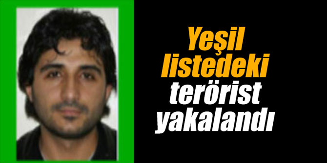 Yeşil listedeki terörist yakalandı