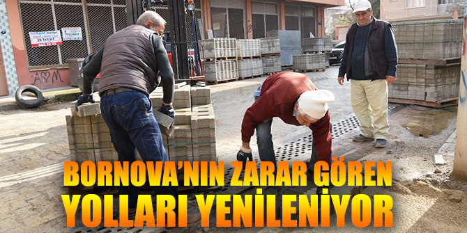 Bornova’nın zarar gören yolları yenileniyor
