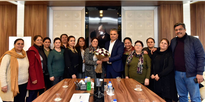 Zeytinköylü kadınlardan Başkan Uysal’a ziyaret