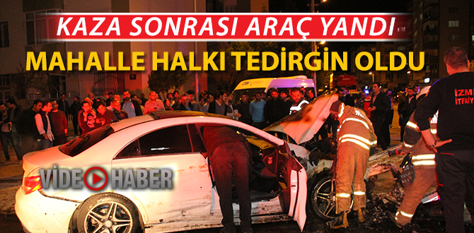 Araç ilk önce takla attı sonra yandı