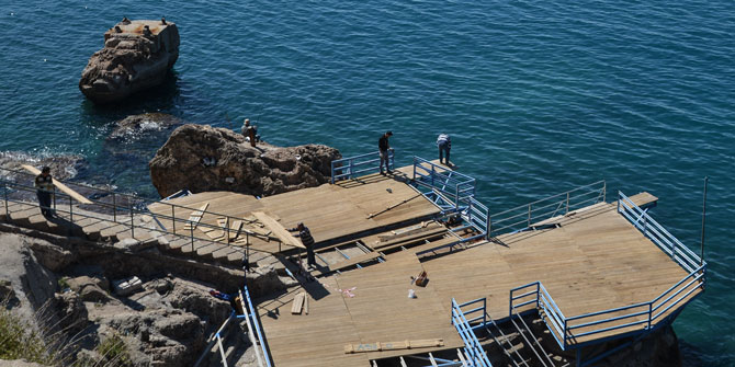 Falez plajlarında yaz hazırlığı