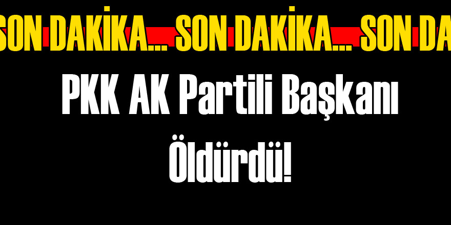 PKK AK Partili Başkanı Öldürdü