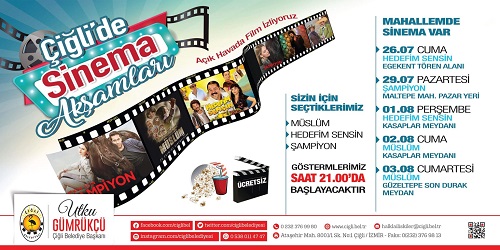 Çiğli'de ücretsiz yaz sineması etkinliği