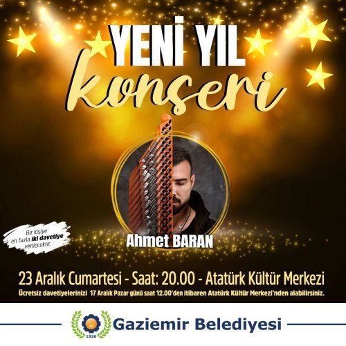 Gaziemir Belediyesi'nden Yeni Yıl konserine davet