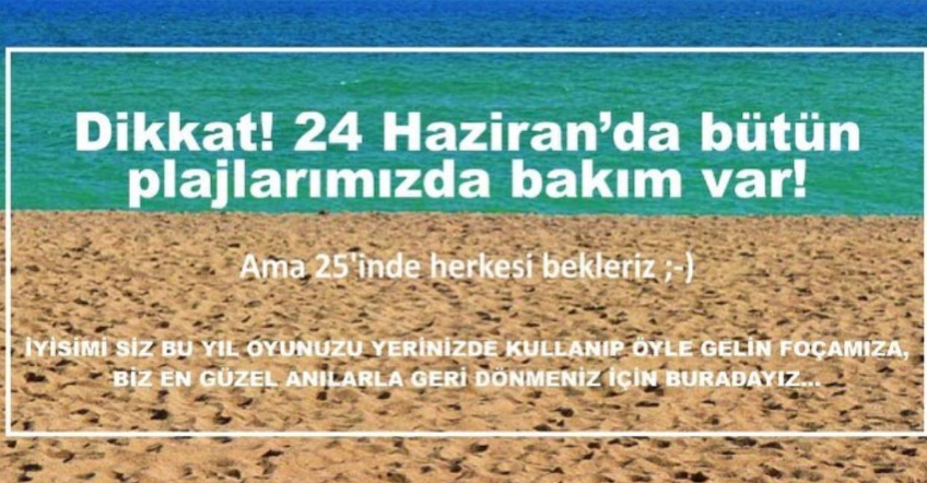 Başkan Demirağ'dan mesaj: "24 Haziran'da tüm plajlarımızda bakım var"